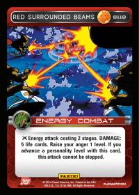 dragonball z base set dbz red surrounded beams