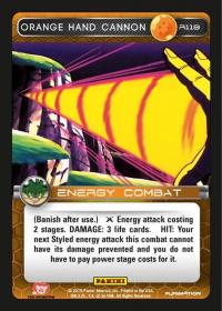 dragonball z heroes and villains orange hand cannon foil