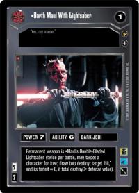 star wars ccg theed palace darth maul with lightsaber