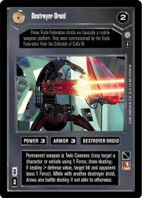 star wars ccg reflections iii foil destroyer droid foil