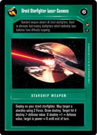 star wars ccg theed palace driod starfighter laser cannons