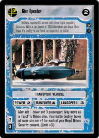 star wars ccg theed palace gian speeder