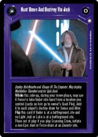 star wars ccg enhanced hunt down and destroy the jedi oversized
