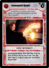 star wars ccg coruscant inconsequential barriers