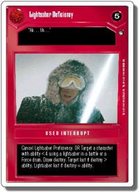 star wars ccg hoth revised lightsaber deficiency wb