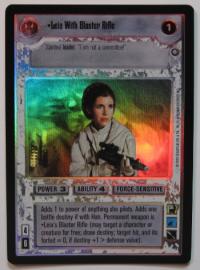 star wars ccg reflections ii foil leia with blaster rifle foil
