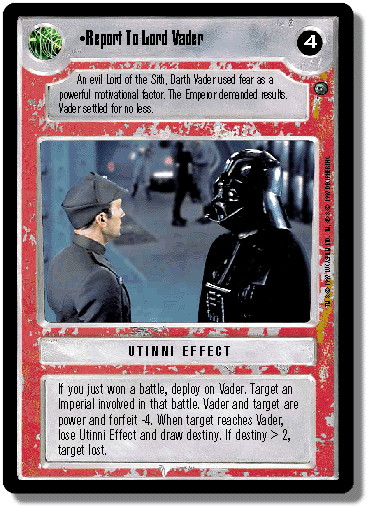 Report To Lord Vader (WB)
