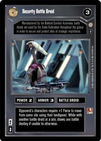 star wars ccg coruscant security battle droid