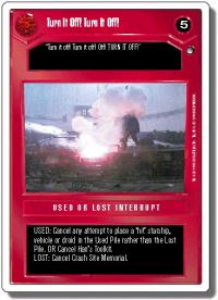 star wars ccg hoth revised turn it off turn it off wb