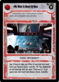 star wars ccg coruscant we wish to board at once