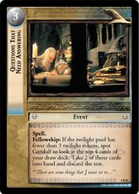 lotr tcg fellowship of the ring questions that need answering
