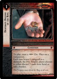 lotr tcg fellowship of the ring foils desperate defense of the ring foil