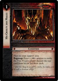 lotr tcg realms of the elf lords foils his cruelty and malice foil