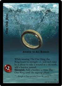 lotr tcg the two towers foils the one ring answer to all riddles foil