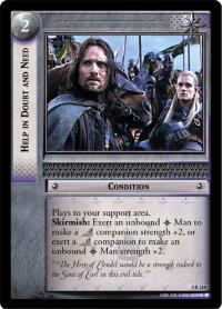 lotr tcg the two towers help in doubt and need