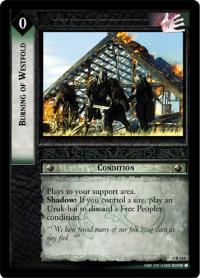 lotr tcg the two towers foils burning of westfold foil