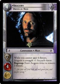 lotr tcg return of the king foils aragorn driven by need foil