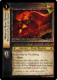 lotr tcg black rider whip of many thongs weapon of flame and shad