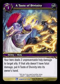 warcraft tcg fields of honor a taste of divinity