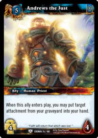 warcraft tcg crown of the heavens andrews the just