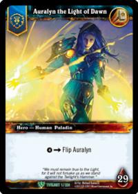 warcraft tcg foil hero cards auralyn the light of dawn foil hero