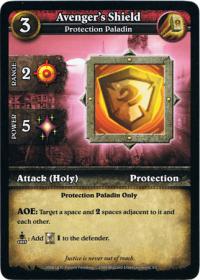 wow minis core action cards avenger s shield
