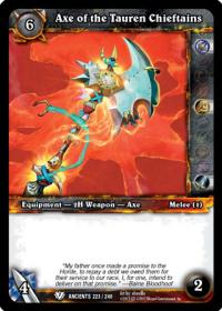 warcraft tcg war of the ancients axe of the tauren chieftans