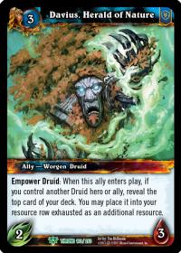 warcraft tcg throne of the tides davius herald of nature