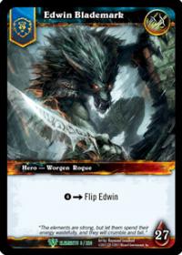 warcraft tcg foil hero cards edwin blademark foil hero
