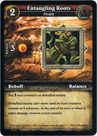 wow minis core action cards entangling roots