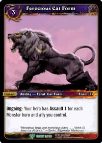 warcraft tcg crown of the heavens ferocious cat form