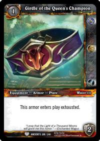 warcraft tcg war of the ancients girdle of the queen s champion
