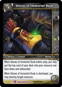 warcraft tcg crafted cards gloves of immortal dusk