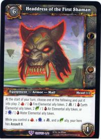 warcraft tcg crafted cards headdress of the first shaman