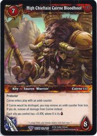 warcraft tcg reign of fire high chieftain cairne bloodhoof