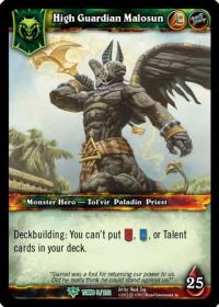 warcraft tcg foil hero cards high guardian malosun foil hero