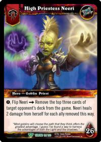 warcraft tcg foil hero cards high priestess neeri foil hero