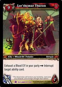 warcraft tcg fires of outland lor themar theron