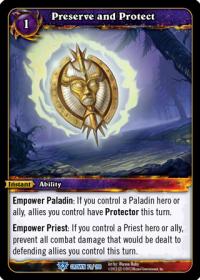 warcraft tcg crown of the heavens preserve and protect