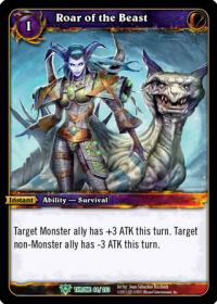 warcraft tcg throne of the tides roar of the beast