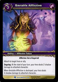 warcraft tcg fires of outland unstable affliction
