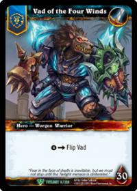 warcraft tcg foil hero cards vad of the four winds foil hero