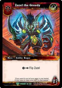 warcraft tcg foil hero cards zazel the greedy foil hero