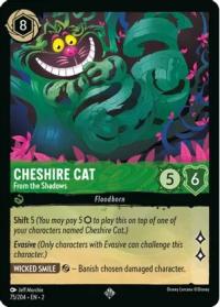 lorcana rise of the floodborn cheshire cat from the shadows foil