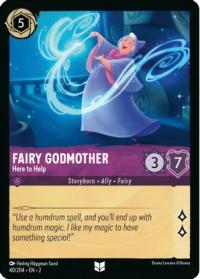 lorcana rise of the floodborn fairy godmother here to help foil