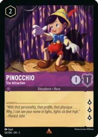 lorcana rise of the floodborn pinocchio star attraction foil