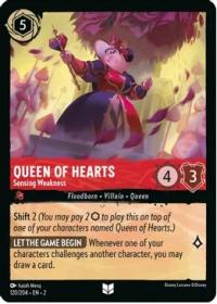 lorcana rise of the floodborn queen of hearts sensing weakness