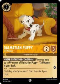 lorcana into the inklands dalmatian puppy tail wagger 4c 204 foil