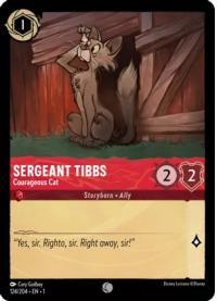 lorcana the first chapter sergeant tibbs courageous cat foil