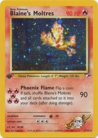 pokemon gym heroes 1st edition blaine s moltres 1 132 1st edition
